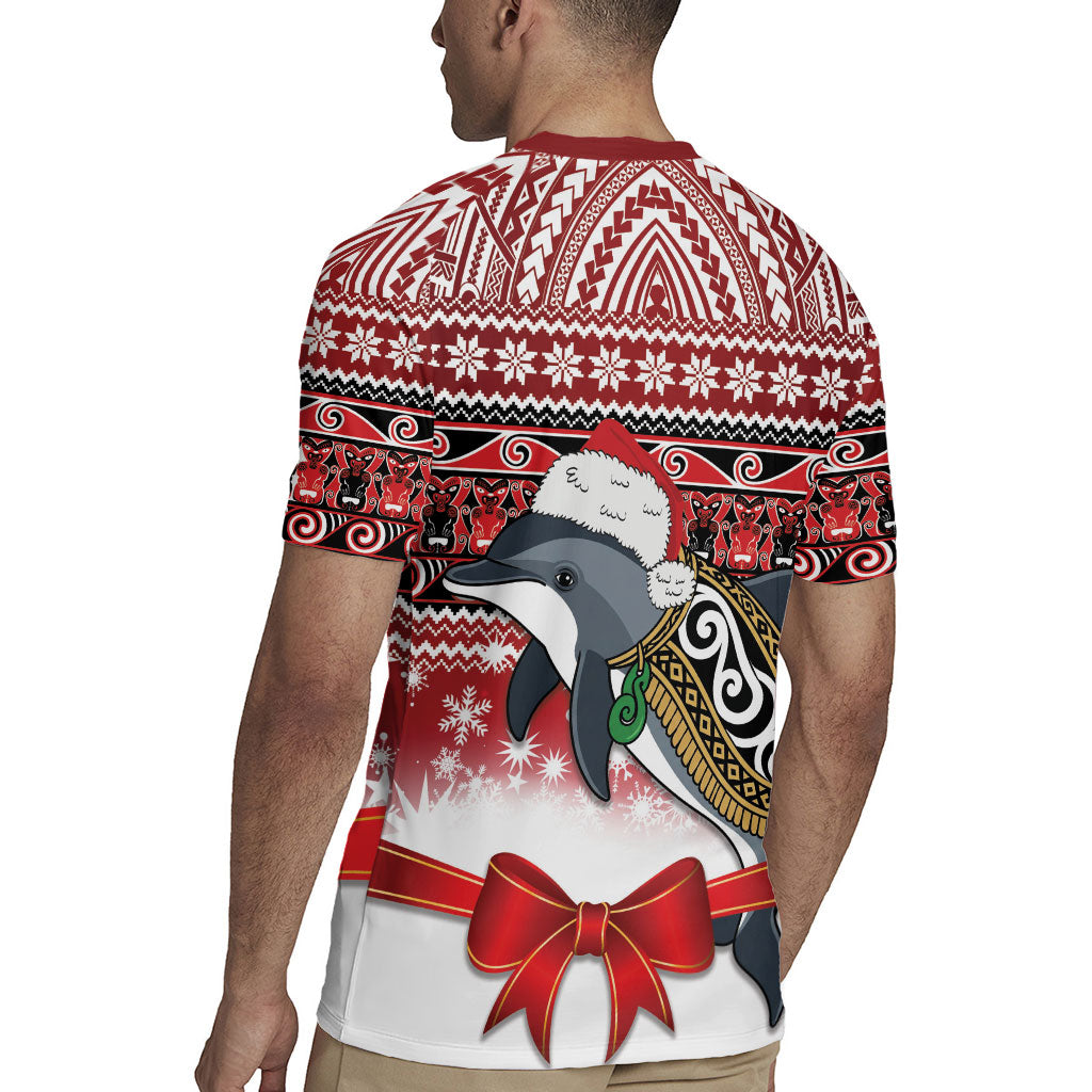 New Zealand Dolphin Terehu Christmas Rugby Jersey Maori Inspired Knitted Patterns
