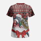 New Zealand Dolphin Terehu Christmas Scrub Top Maori Inspired Knitted Patterns