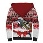 New Zealand Dolphin Terehu Christmas Sherpa Hoodie Maori Inspired Knitted Patterns