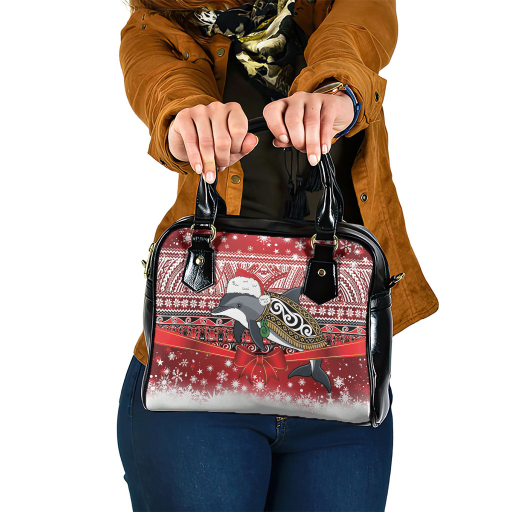 New Zealand Dolphin Terehu Christmas Shoulder Handbag Maori Inspired Knitted Patterns