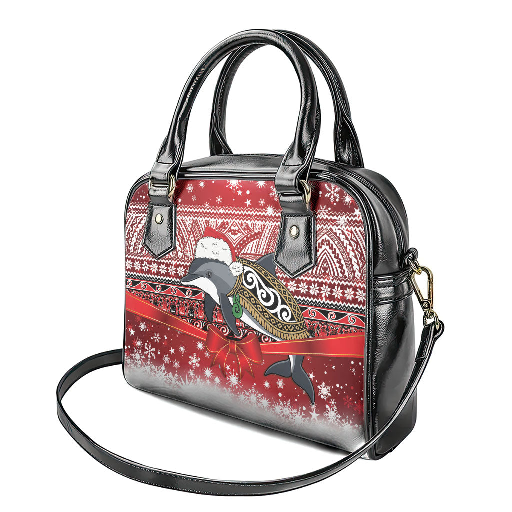 New Zealand Dolphin Terehu Christmas Shoulder Handbag Maori Inspired Knitted Patterns