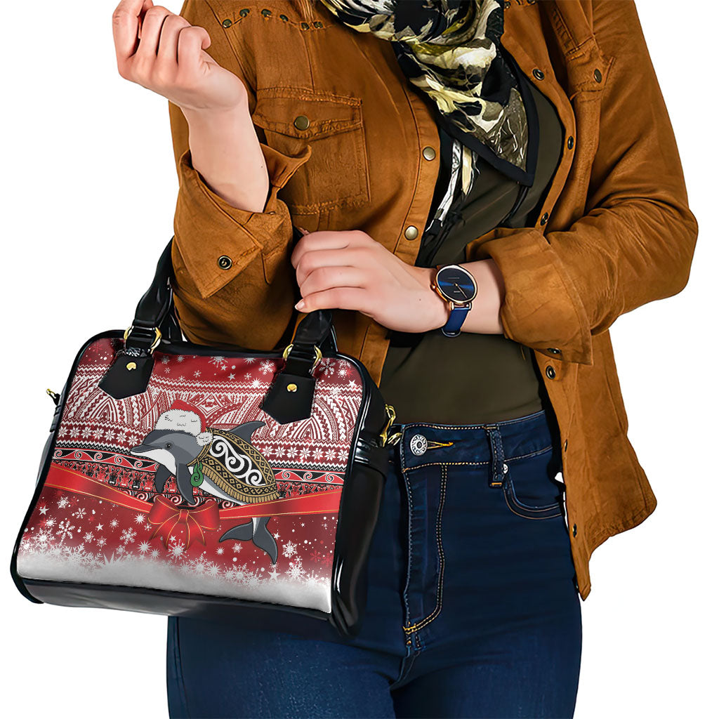 New Zealand Dolphin Terehu Christmas Shoulder Handbag Maori Inspired Knitted Patterns