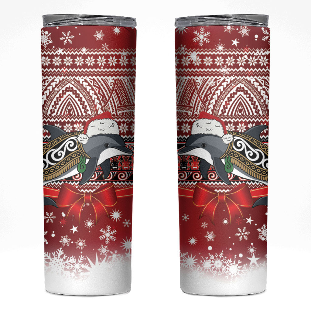 New Zealand Dolphin Terehu Christmas Skinny Tumbler Maori Inspired Knitted Patterns