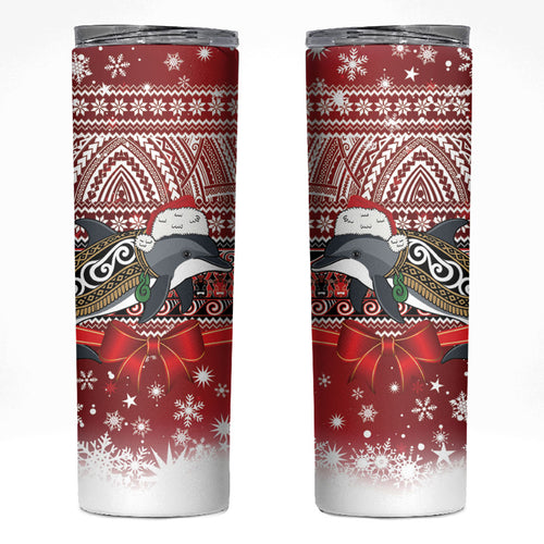 New Zealand Dolphin Terehu Christmas Skinny Tumbler Maori Inspired Knitted Patterns