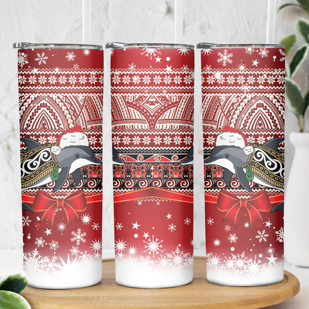 New Zealand Dolphin Terehu Christmas Skinny Tumbler Maori Inspired Knitted Patterns
