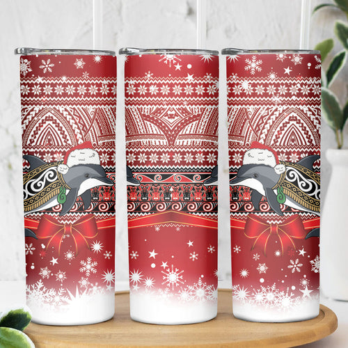 New Zealand Dolphin Terehu Christmas Skinny Tumbler Maori Inspired Knitted Patterns