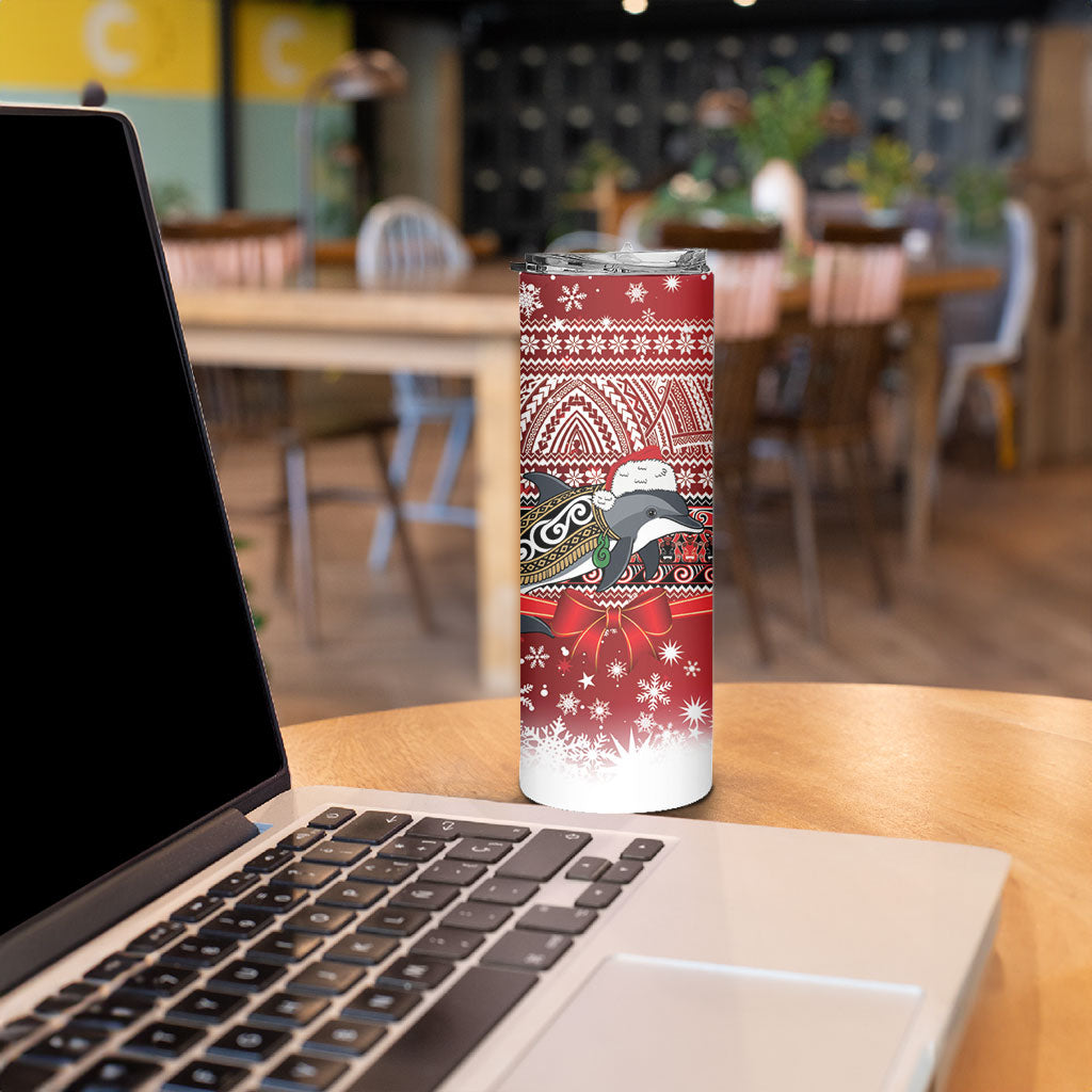 New Zealand Dolphin Terehu Christmas Skinny Tumbler Maori Inspired Knitted Patterns
