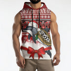 New Zealand Dolphin Terehu Christmas Sleeveless Hoodie Maori Inspired Knitted Patterns
