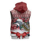 New Zealand Dolphin Terehu Christmas Sleeveless Zip Hoodie Maori Inspired Knitted Patterns