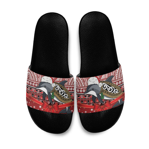 New Zealand Dolphin Terehu Christmas Slide Sandals Maori Inspired Knitted Patterns