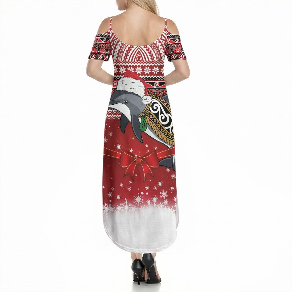 New Zealand Dolphin Terehu Christmas Summer Maxi Dress Maori Inspired Knitted Patterns
