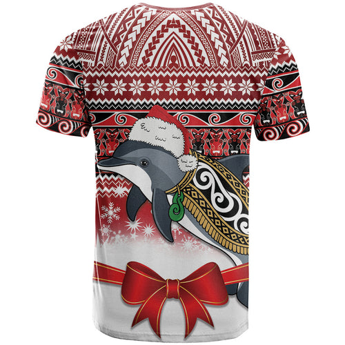 New Zealand Dolphin Terehu Christmas T Shirt Maori Inspired Knitted Patterns