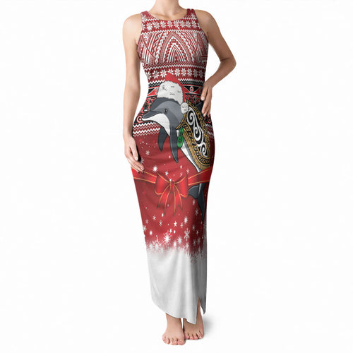 New Zealand Dolphin Terehu Christmas Tank Maxi Dress Maori Inspired Knitted Patterns