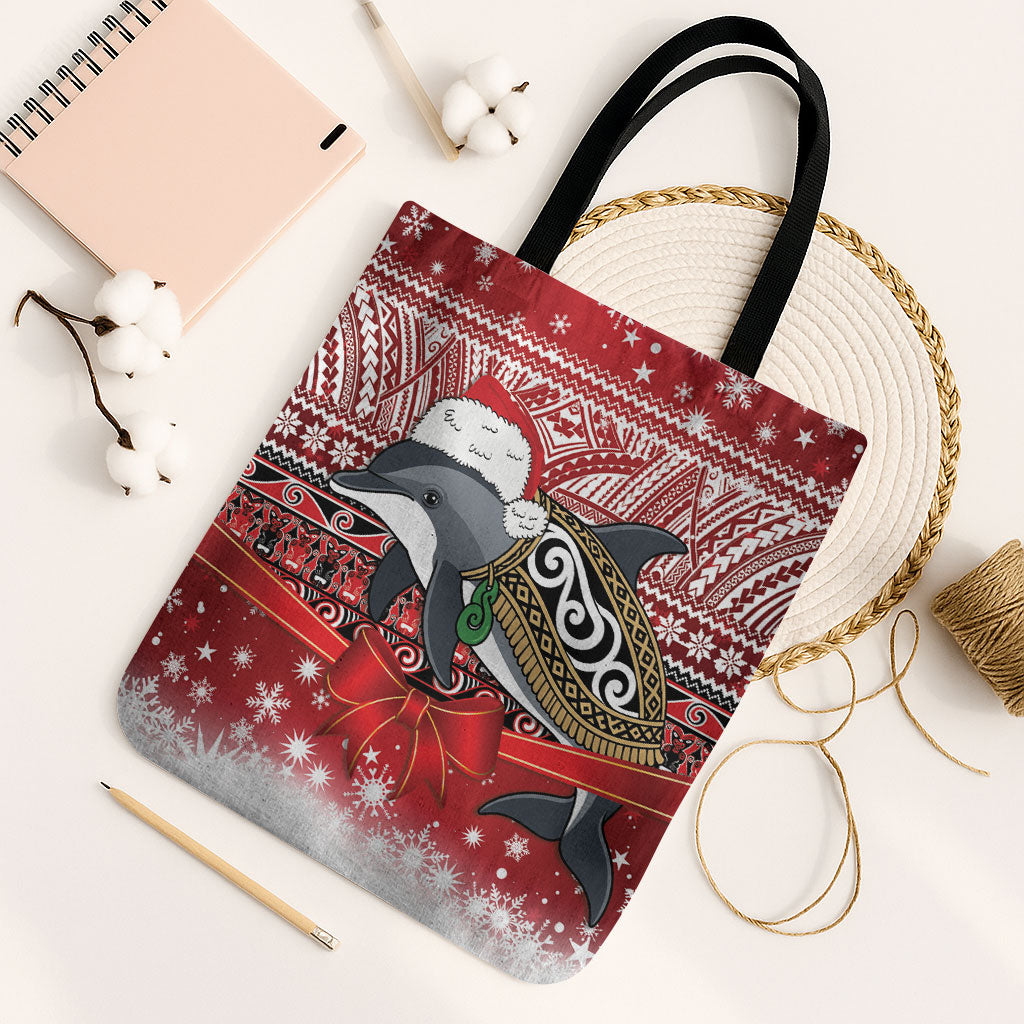 New Zealand Dolphin Terehu Christmas Tote Bag Maori Inspired Knitted Patterns