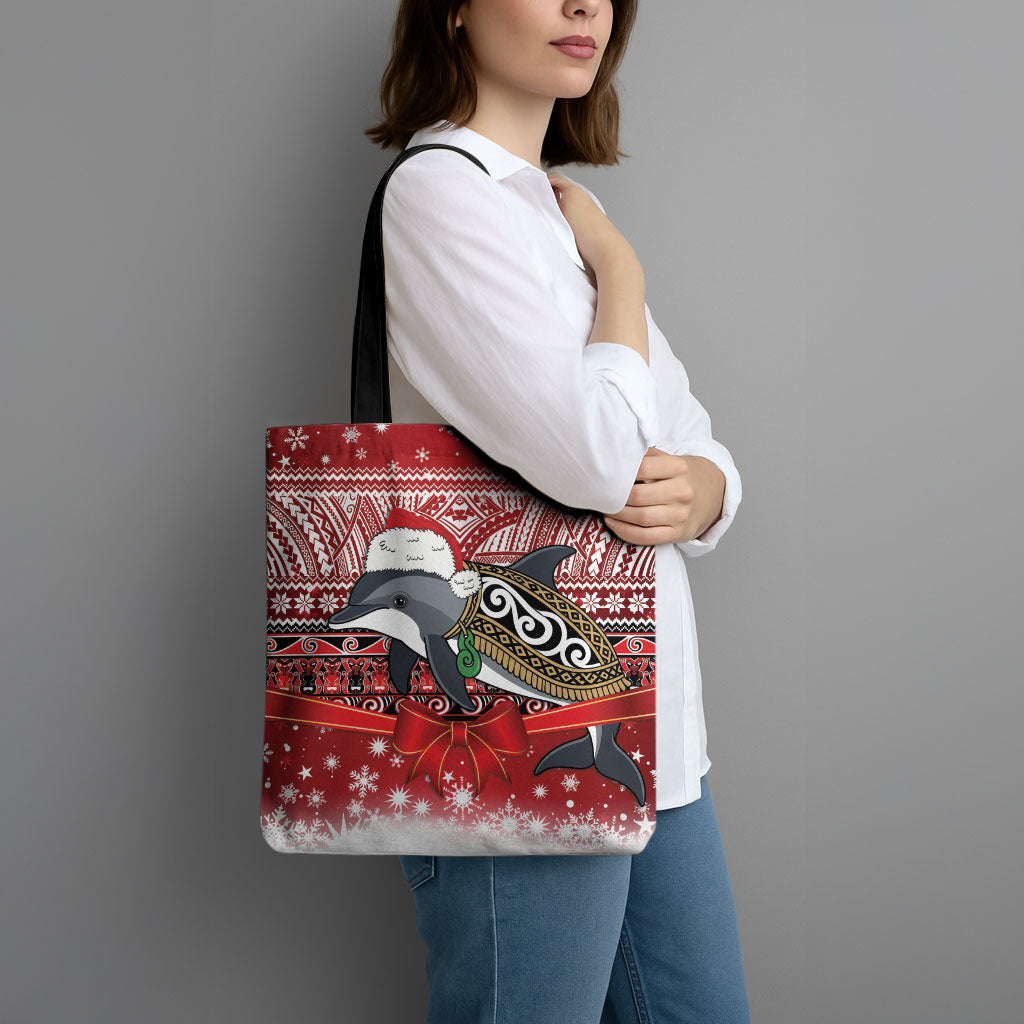New Zealand Dolphin Terehu Christmas Tote Bag Maori Inspired Knitted Patterns