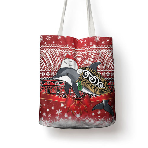 New Zealand Dolphin Terehu Christmas Tote Bag Maori Inspired Knitted Patterns