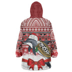 New Zealand Dolphin Terehu Christmas Wearable Blanket Hoodie Maori Inspired Knitted Patterns