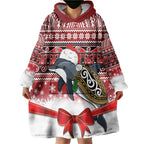 New Zealand Dolphin Terehu Christmas Wearable Blanket Hoodie Maori Inspired Knitted Patterns