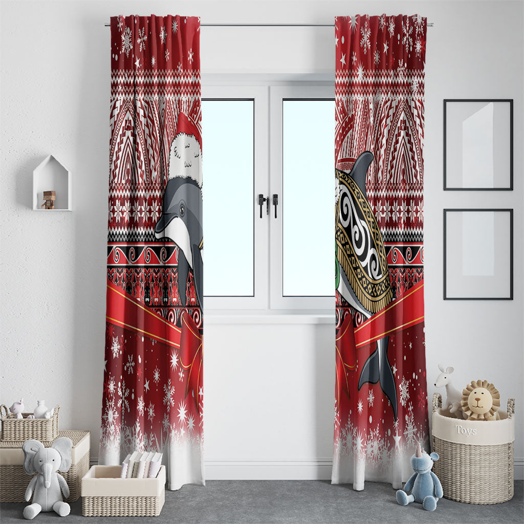 New Zealand Dolphin Terehu Christmas Window Curtain Maori Inspired Knitted Patterns