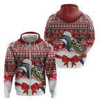 New Zealand Dolphin Terehu Christmas Zip Hoodie Maori Inspired Knitted Patterns