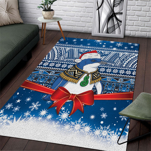 New Zealand Fairy Penguin Korora Christmas Area Rug Maori Inspired Knitted Patterns