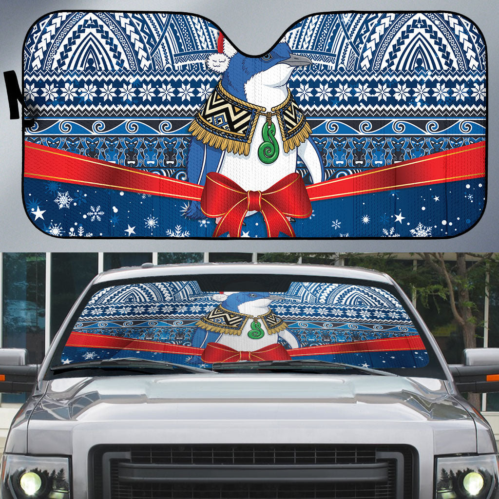 New Zealand Fairy Penguin Korora Christmas Auto Sun Shade Maori Inspired Knitted Patterns