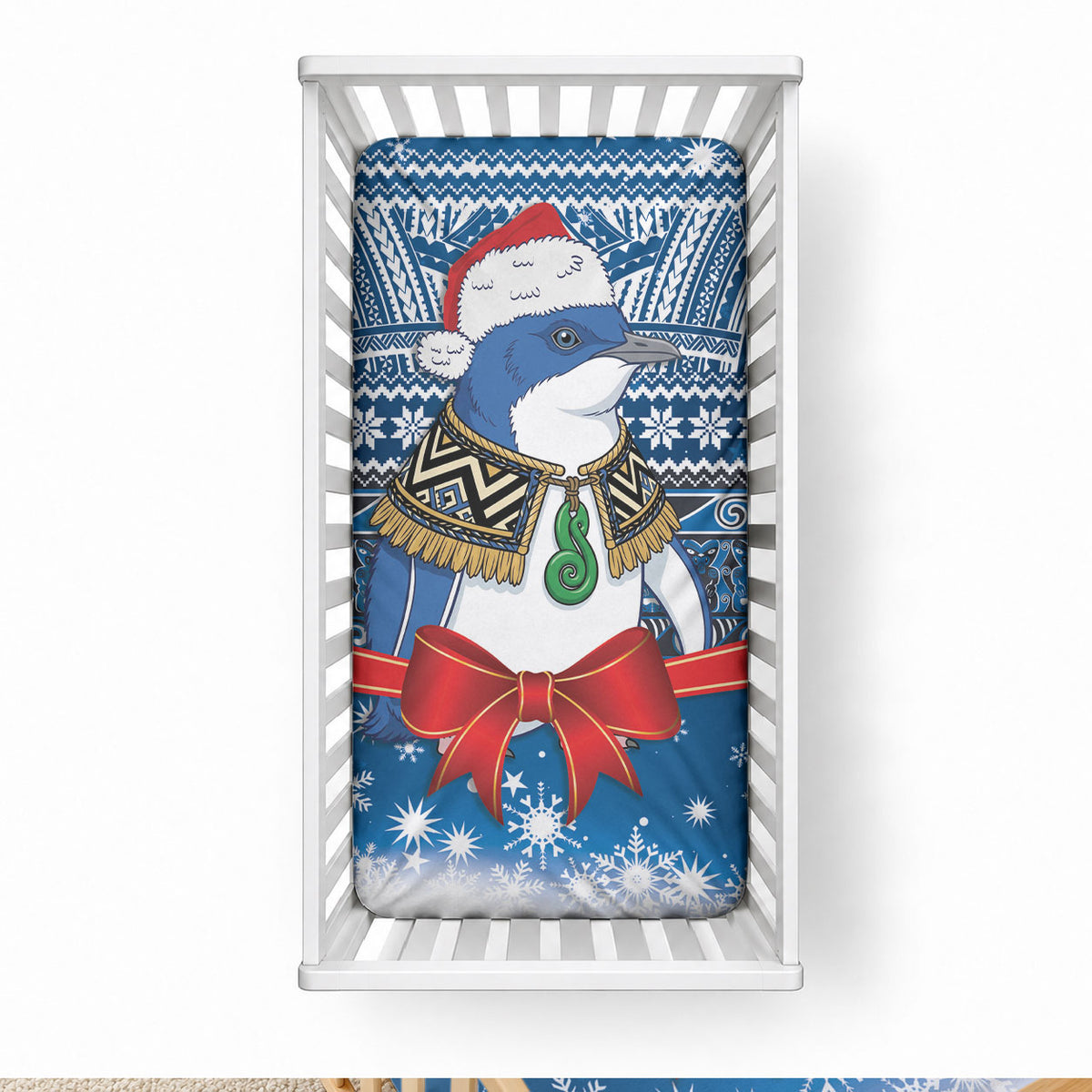 New Zealand Fairy Penguin Korora Christmas Baby Bed Cover Maori Inspired Knitted Patterns