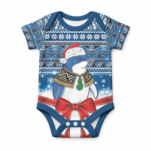 New Zealand Fairy Penguin Korora Christmas Baby Onesie Maori Inspired Knitted Patterns