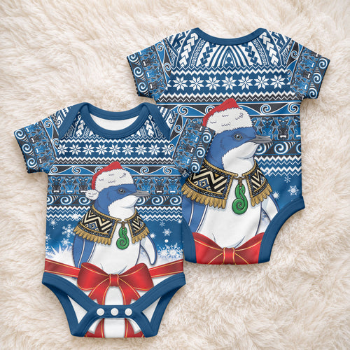 New Zealand Fairy Penguin Korora Christmas Baby Onesie Maori Inspired Knitted Patterns