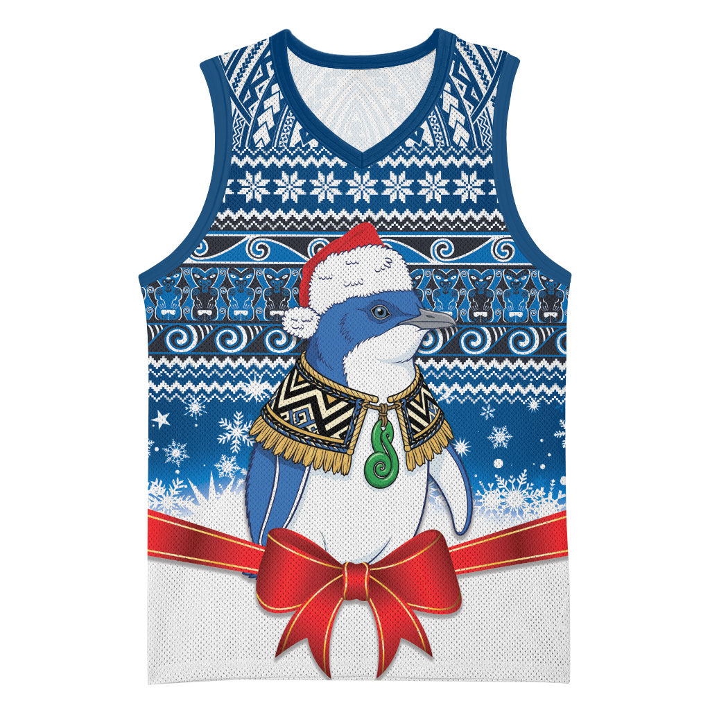 New Zealand Fairy Penguin Korora Christmas Basketball Jersey Maori Inspired Knitted Patterns