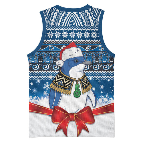 New Zealand Fairy Penguin Korora Christmas Basketball Jersey Maori Inspired Knitted Patterns