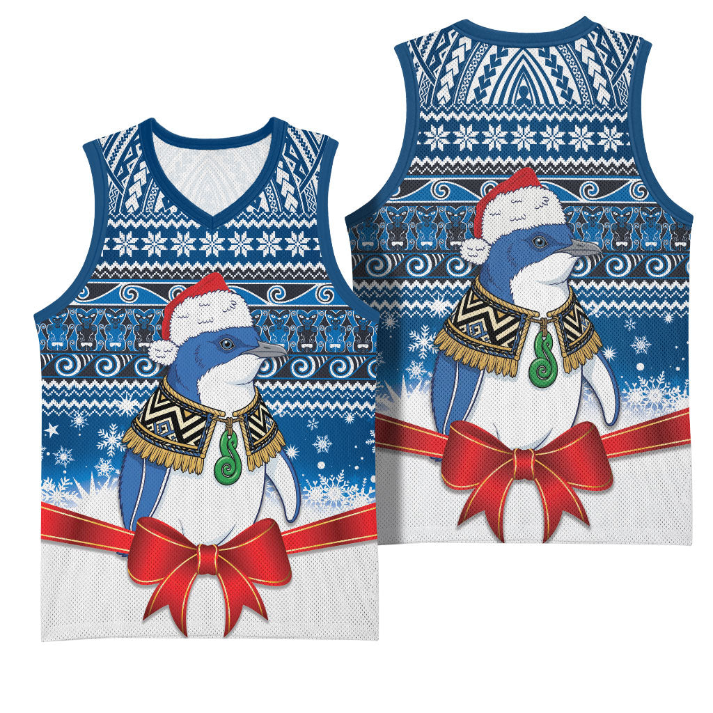 New Zealand Fairy Penguin Korora Christmas Basketball Jersey Maori Inspired Knitted Patterns