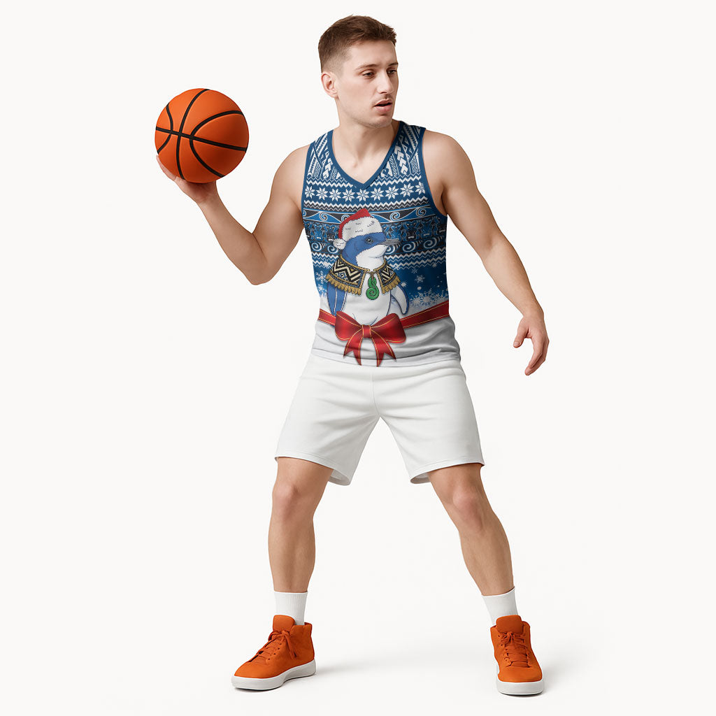 New Zealand Fairy Penguin Korora Christmas Basketball Jersey Maori Inspired Knitted Patterns