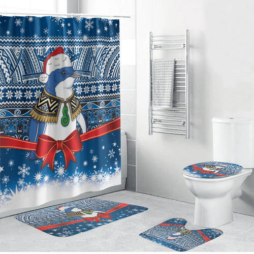 New Zealand Fairy Penguin Korora Christmas Bathroom Set Maori Inspired Knitted Patterns