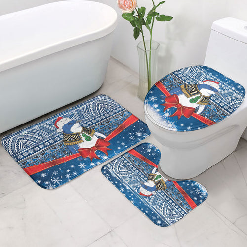 New Zealand Fairy Penguin Korora Christmas Bathroom Set Maori Inspired Knitted Patterns