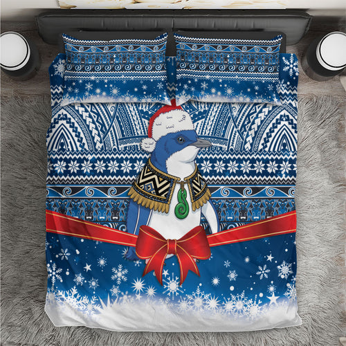 New Zealand Fairy Penguin Korora Christmas Bedding Set Maori Inspired Knitted Patterns