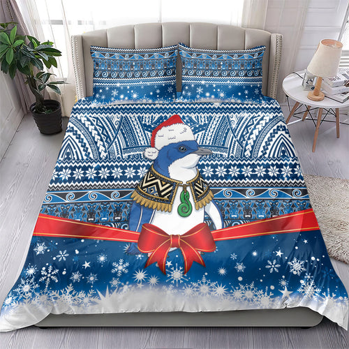 New Zealand Fairy Penguin Korora Christmas Bedding Set Maori Inspired Knitted Patterns
