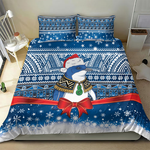 New Zealand Fairy Penguin Korora Christmas Bedding Set Maori Inspired Knitted Patterns
