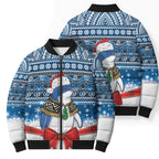 New Zealand Fairy Penguin Korora Christmas Bomber Puffer Jacket Maori Inspired Knitted Patterns