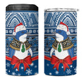 New Zealand Fairy Penguin Korora Christmas 4 in 1 Can Cooler Tumbler Maori Inspired Knitted Patterns