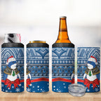 New Zealand Fairy Penguin Korora Christmas 4 in 1 Can Cooler Tumbler Maori Inspired Knitted Patterns