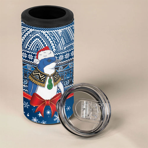 New Zealand Fairy Penguin Korora Christmas 4 in 1 Can Cooler Tumbler Maori Inspired Knitted Patterns