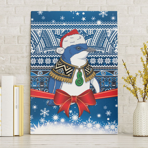 New Zealand Fairy Penguin Korora Christmas Canvas Wall Art Maori Inspired Knitted Patterns