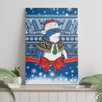 New Zealand Fairy Penguin Korora Christmas Canvas Wall Art Maori Inspired Knitted Patterns