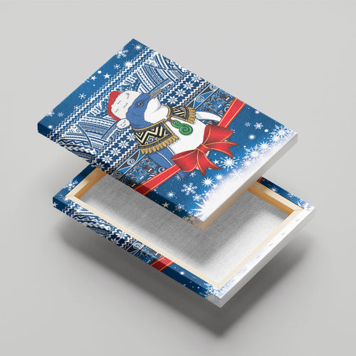 New Zealand Fairy Penguin Korora Christmas Canvas Wall Art Maori Inspired Knitted Patterns