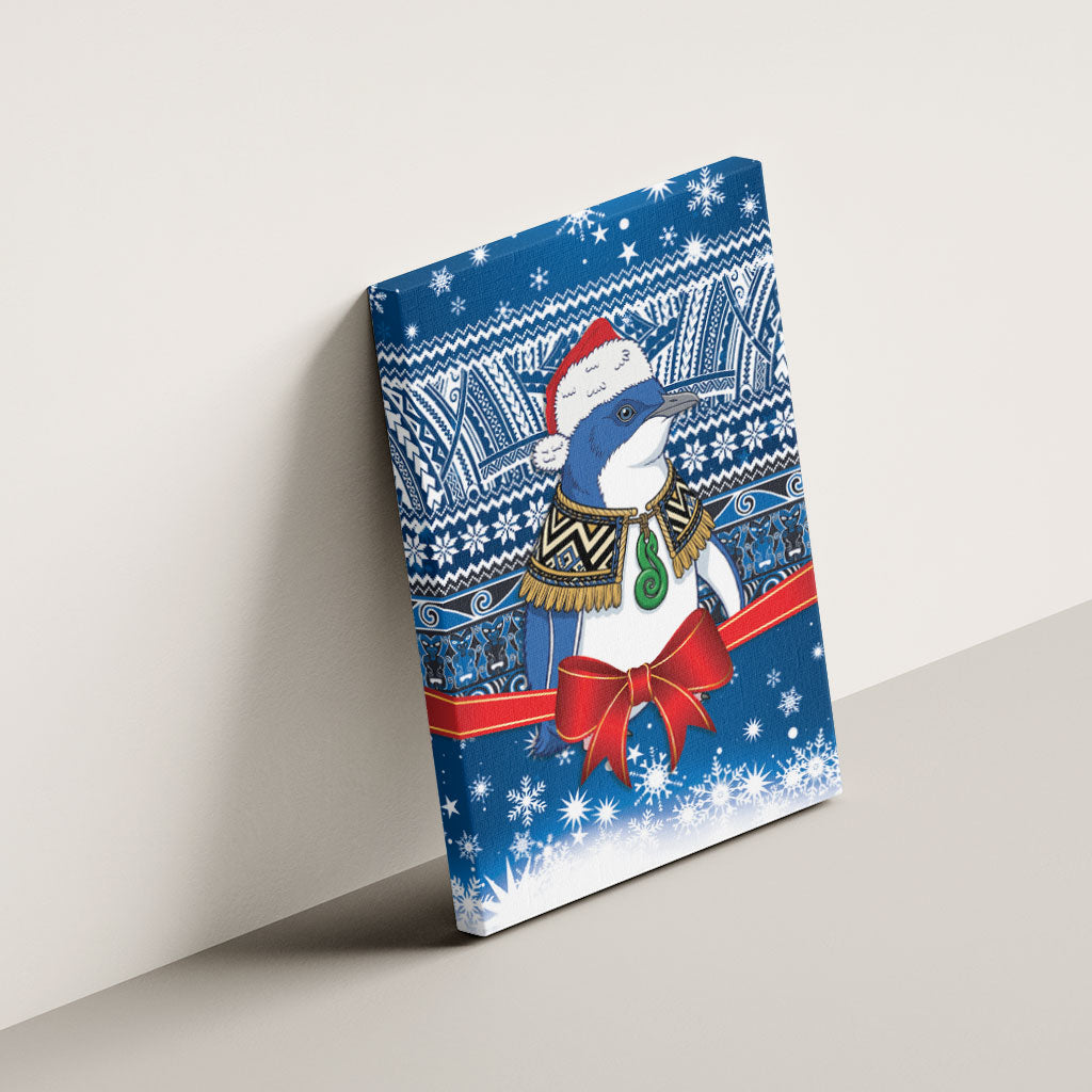 New Zealand Fairy Penguin Korora Christmas Canvas Wall Art Maori Inspired Knitted Patterns
