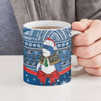 New Zealand Fairy Penguin Korora Christmas Ceramic Mug Maori Inspired Knitted Patterns