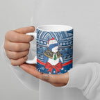 New Zealand Fairy Penguin Korora Christmas Ceramic Mug Maori Inspired Knitted Patterns