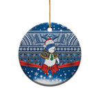 New Zealand Fairy Penguin Korora Christmas Ceramic Ornament Maori Inspired Knitted Patterns