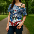 New Zealand Fairy Penguin Korora Christmas Cross Shoulder Shirt Maori Inspired Knitted Patterns